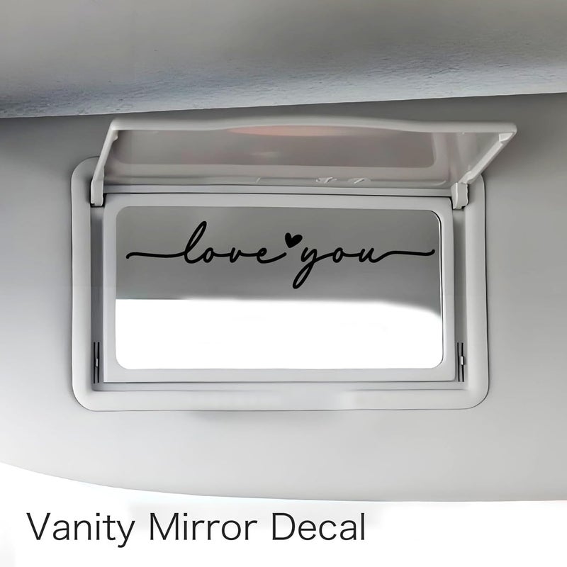 CYLDGNS 3 x Car Rear Mirror Vinyl Decal Stickers Water Bottle Decor Cute Laptop Sticker Aesthetic Tumbler Positive Affirmation Decal Car Rearview for Women Gift for Her (Black, Love You) - Image 4